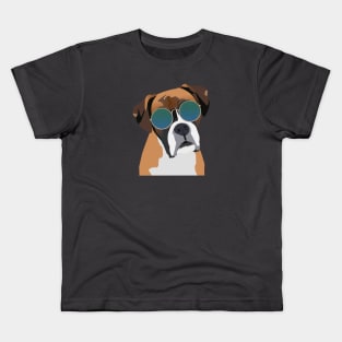 Boxer Dog Wearing Sunglasses Kids T-Shirt